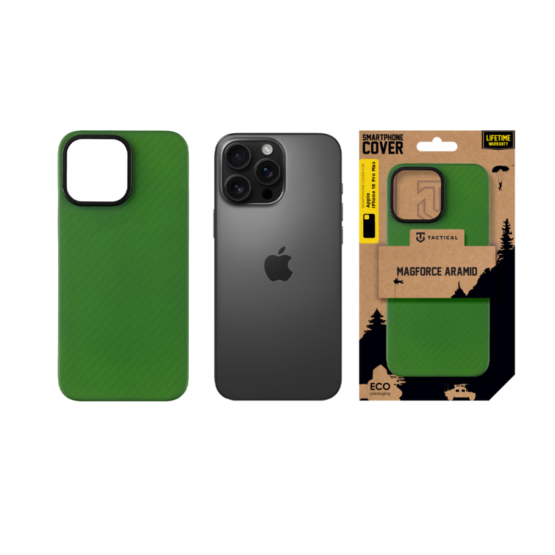 Taktický kryt MagForce Aramid pre Apple iPhone 16 Pro Max Green Toad