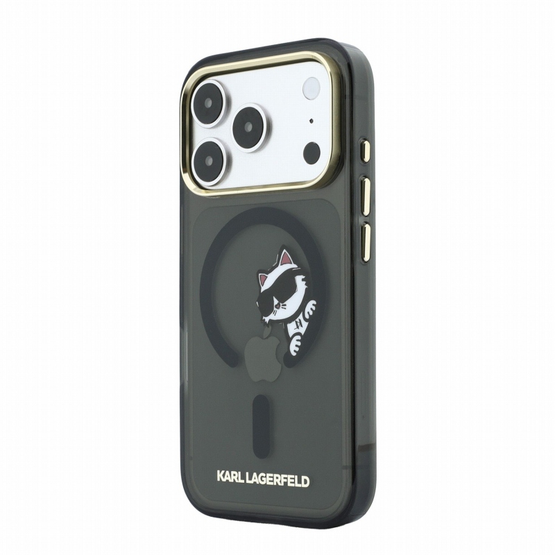 Karl Lagerfeld IML Choupette Peekaboo Magsafe zadný kryt pre iPhone 18 Pro Max, čierny