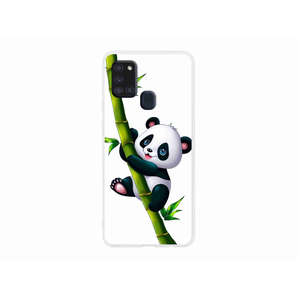 Gélový kryt mmCase na Samsung Galaxy A21s - panda na bambuse