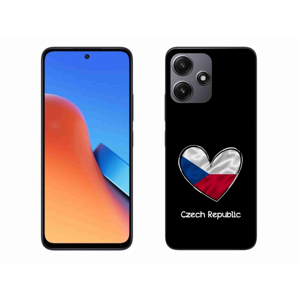 Gélový kryt mmCase na Xiaomi Redmi 12 5G - vlajka srdca čierne pozadie