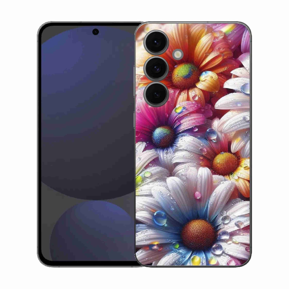 Gélový kryt mmCase na Samsung Galaxy S25 FE - farebné margaréty