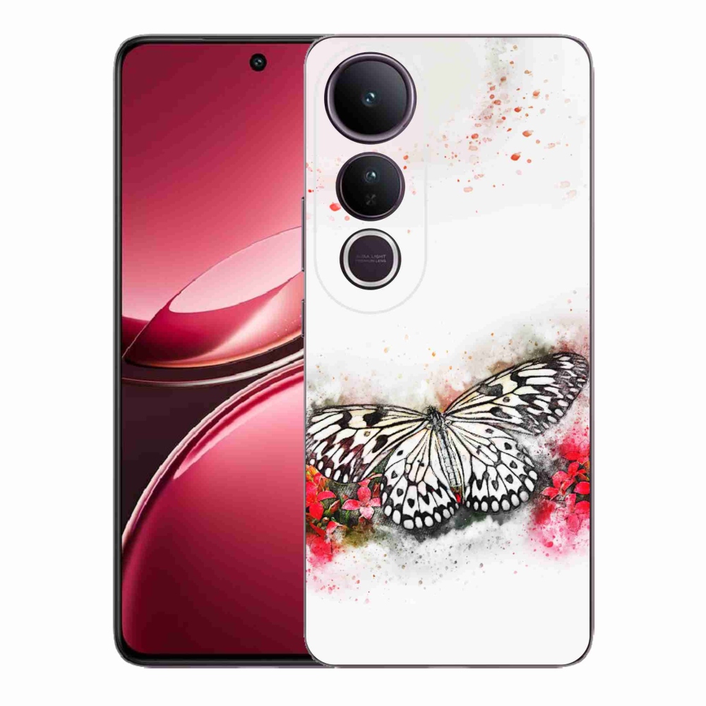 Gélový kryt mmCase na Vivo V50 Lite 4G/5G - čiernobiely motýľ