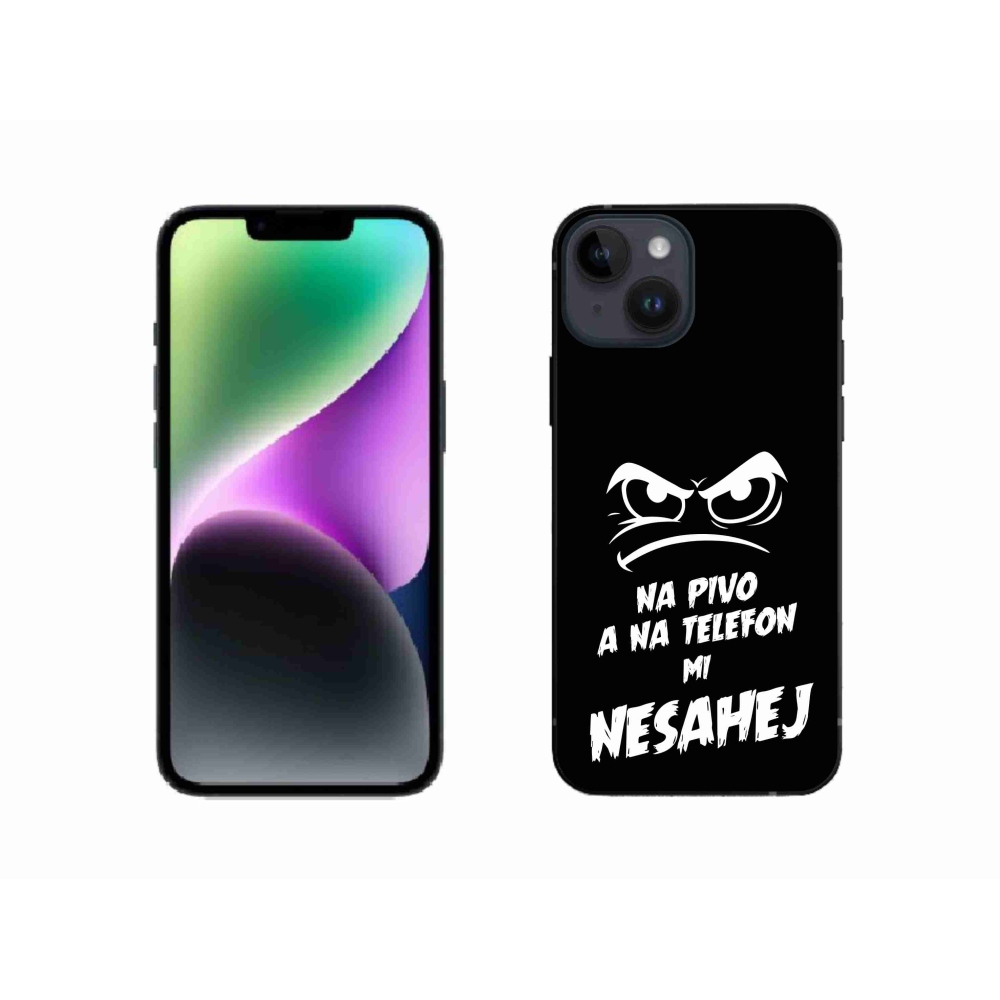 Gélový kryt mmCase na iPhone 14 - pivný motív 2 čierne pozadie