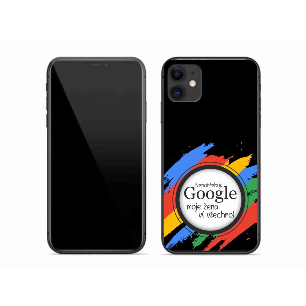 Gélový kryt mmCase na iPhone 11 - žena vie všetko čierne pozadie