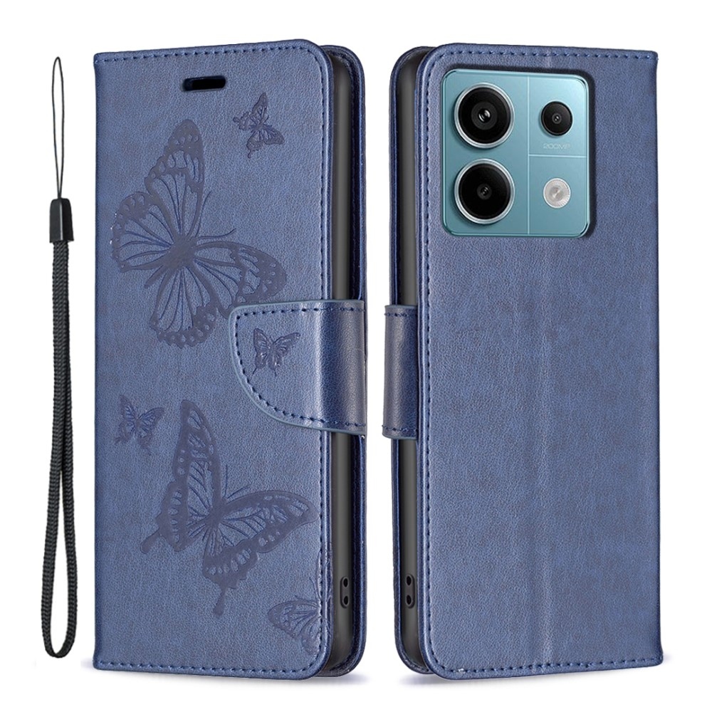 Butterfly knižkové púzdro na Xiaomi Redmi Note 13 Pro 5G/Poco X6 5G - tmavomodré