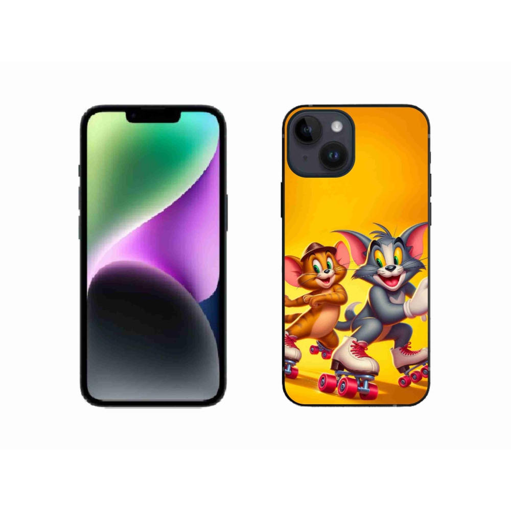 Gélový kryt mmCase na iPhone 14 - tom a jerry