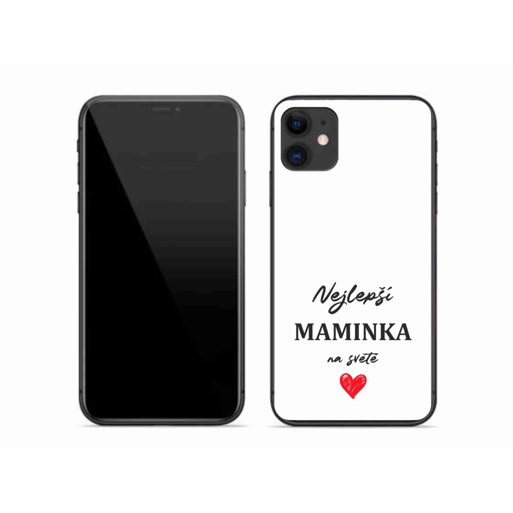 Gélový kryt mmCase na iPhone 11 - najlepšia mamička 1 biele pozadie