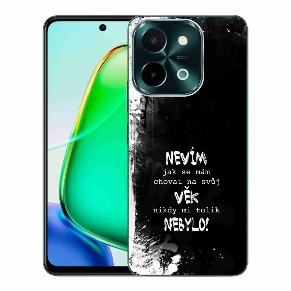 Gélový kryt mmCase na Vivo Y28 - vtipný text 14 čierne pozadie