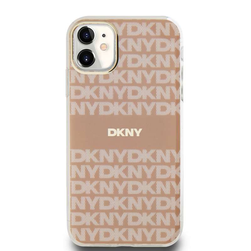 DKNY PC/TPU Repeat Pattern Tonal Stripe Magsafe Zadný Kryt pre iPhone 11 Pink