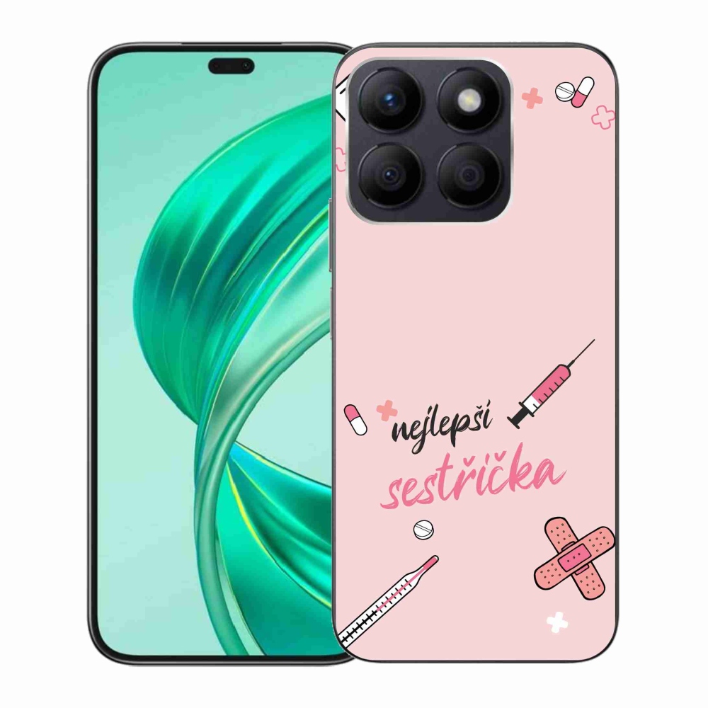 Gélový kryt mmCase na Honor X8b - najlepšia sestrička ružové pozadie