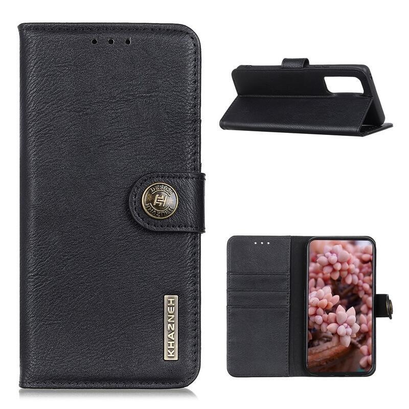 KHAZ PU kožené peňaženkové púzdro na mobil Vivo Y70 - čierne