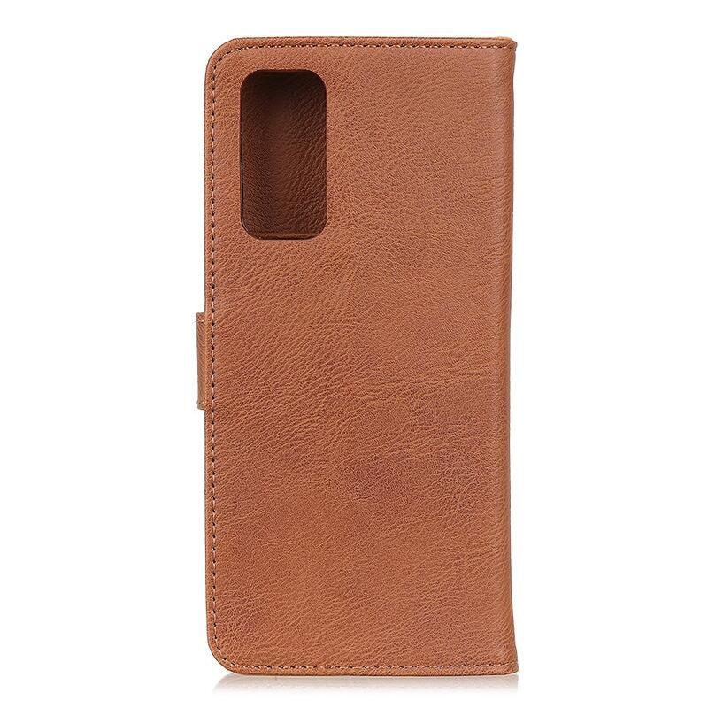 KHAZ PU kožené peňaženkové púzdro na mobil Vivo Y70 - hnedé