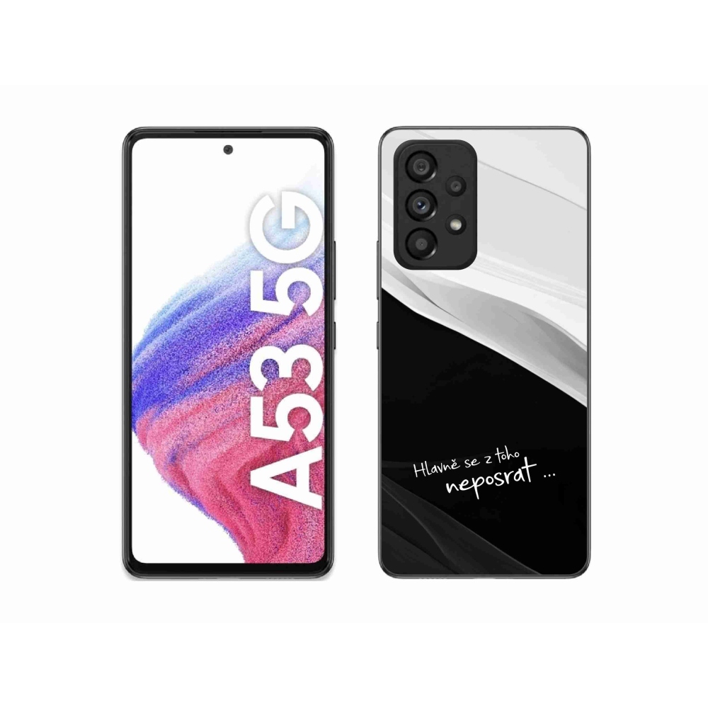 Gélový kryt mmCase na Samsung Galaxy A53 5G - vtipný text 13 čiernobiele pozadie