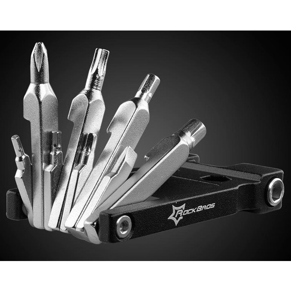 Kompaktné cyklistické náradie 16 v 1 na rýchle opravy bicykla