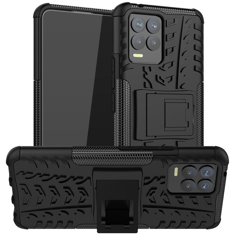 Kick odolný hybridný kryt na mobil Realme 8 4G/8 Pro - čierny