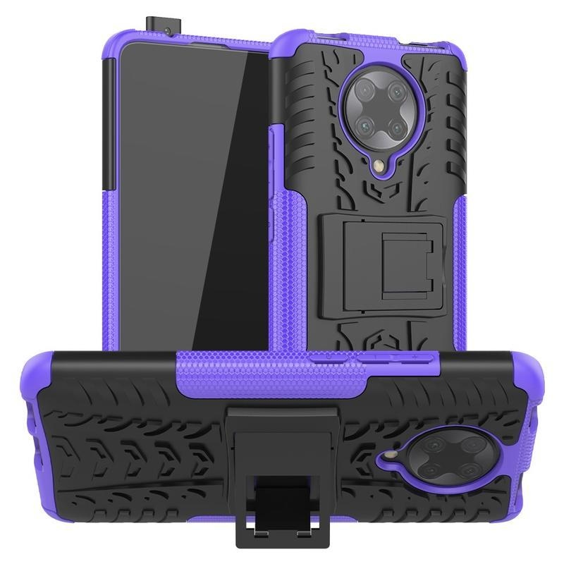 Kick odolný hybridný kryt na mobil Xiaomi Poco F2 Pro - fialový