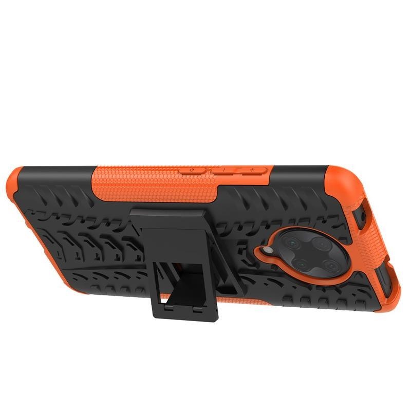 Kick odolný hybridný kryt na mobil Xiaomi Poco F2 Pro - oranžový