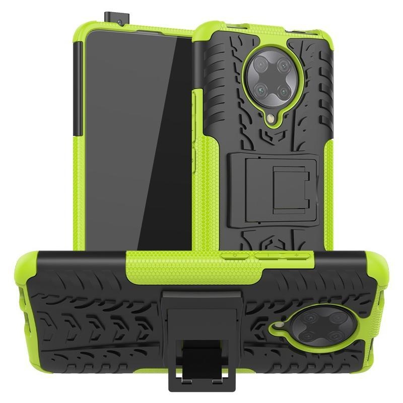 Kick odolný hybridný kryt na mobil Xiaomi Poco F2 Pro - zelený