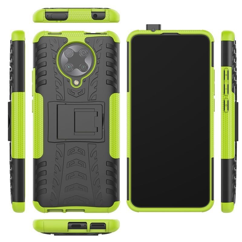 Kick odolný hybridný kryt na mobil Xiaomi Poco F2 Pro - zelený