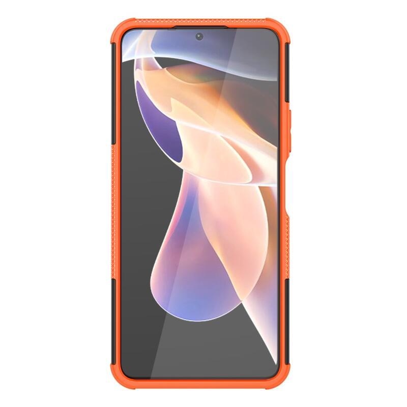 Kick odolný hybridný kryt na mobil Xiaomi Redmi Note 11 Pro + 5G - oranžový