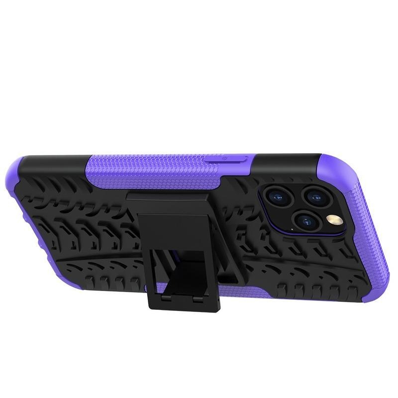 Kick odolný hybridný kryt pre mobil iPhone 12 Pro / 12 - fialový