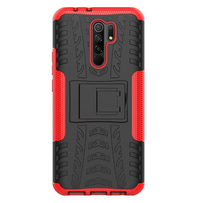 Kick odolný hybridný kryt pre mobil Xiaomi Redmi 9 - červený