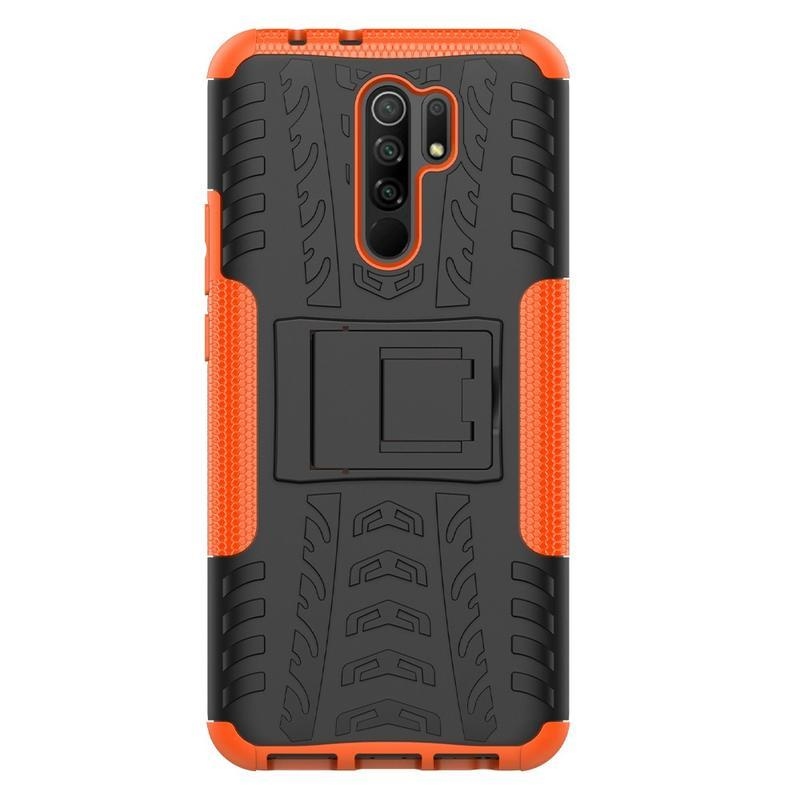 Kick odolný hybridný kryt pre mobil Xiaomi Redmi 9 - oranžový