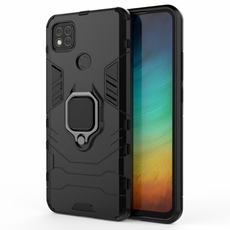 Guardy odolný hybridný obal s úchopom na prst na mobil Xiaomi Redmi 9C - čierny