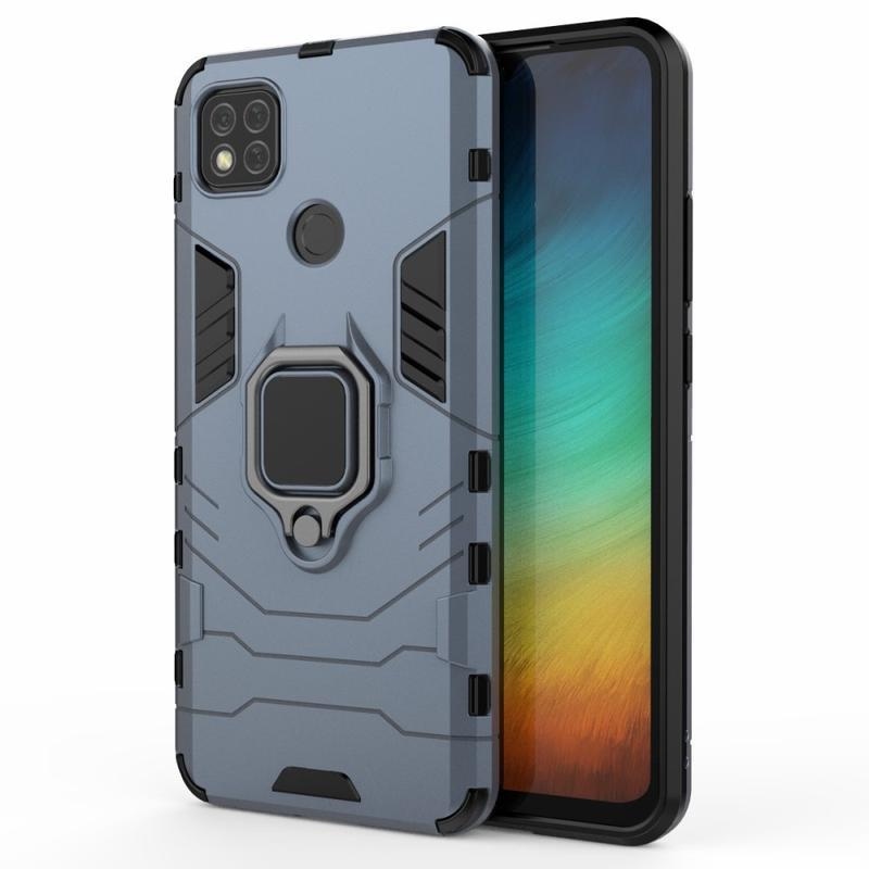 Guardy odolný hybridný obal s úchopom na prst na mobil Xiaomi Redmi 9C - modrý