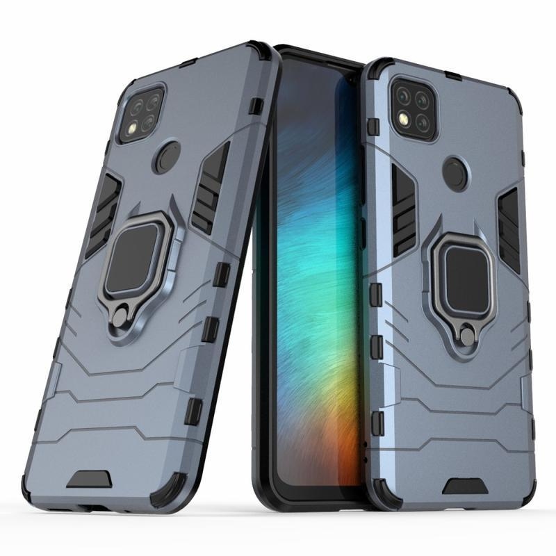 Guardy odolný hybridný obal s úchopom na prst na mobil Xiaomi Redmi 9C - modrý