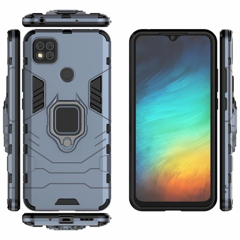 Guardy odolný hybridný obal s úchopom na prst na mobil Xiaomi Redmi 9C - modrý