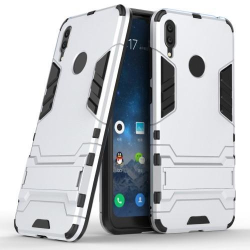 Guard odolný hybridný obal na mobil Huawei Y7 (2019) - strieborný