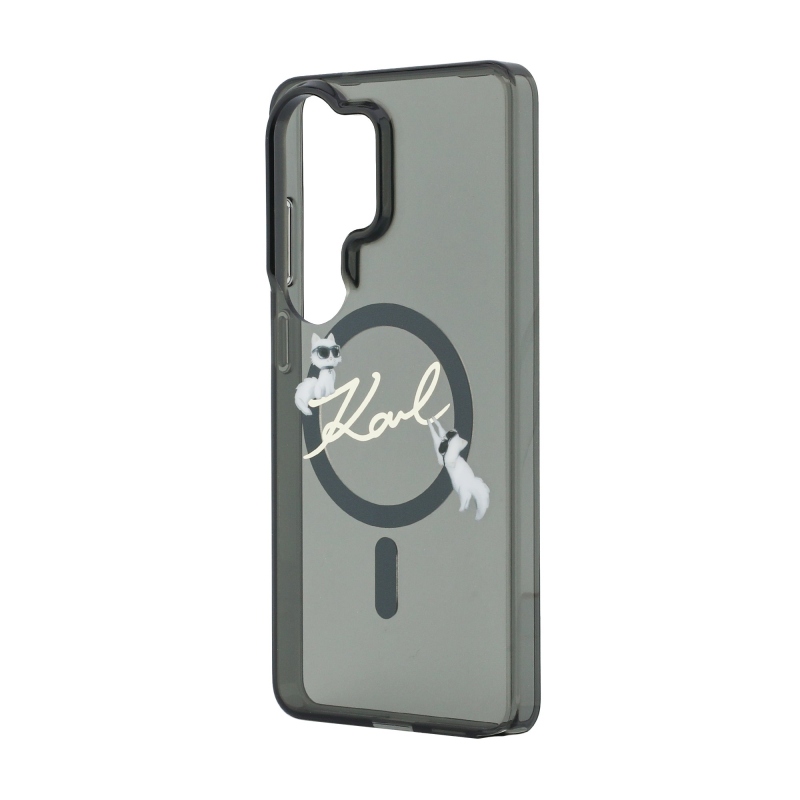 Karl Lagerfeld IML Choupette Karl Script Logo Magnetický zadný kryt pre Samsung Galaxy S26 Ultra Black