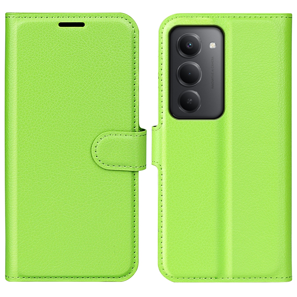 Litchi knižkové púzdro na Xiaomi Redmi 15 4G/5G (171mm) - zelené