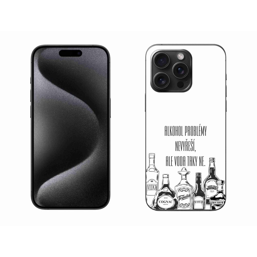 Gélový kryt mmCase na iPhone 15 Pro Max - vtipný text biele pozadie