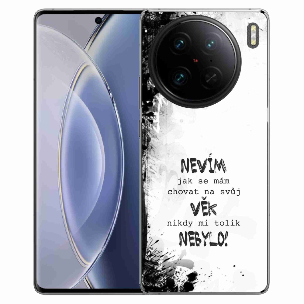Gélový kryt mmCase na Vivo X90 Pro - vtipný text 14 biele pozadie