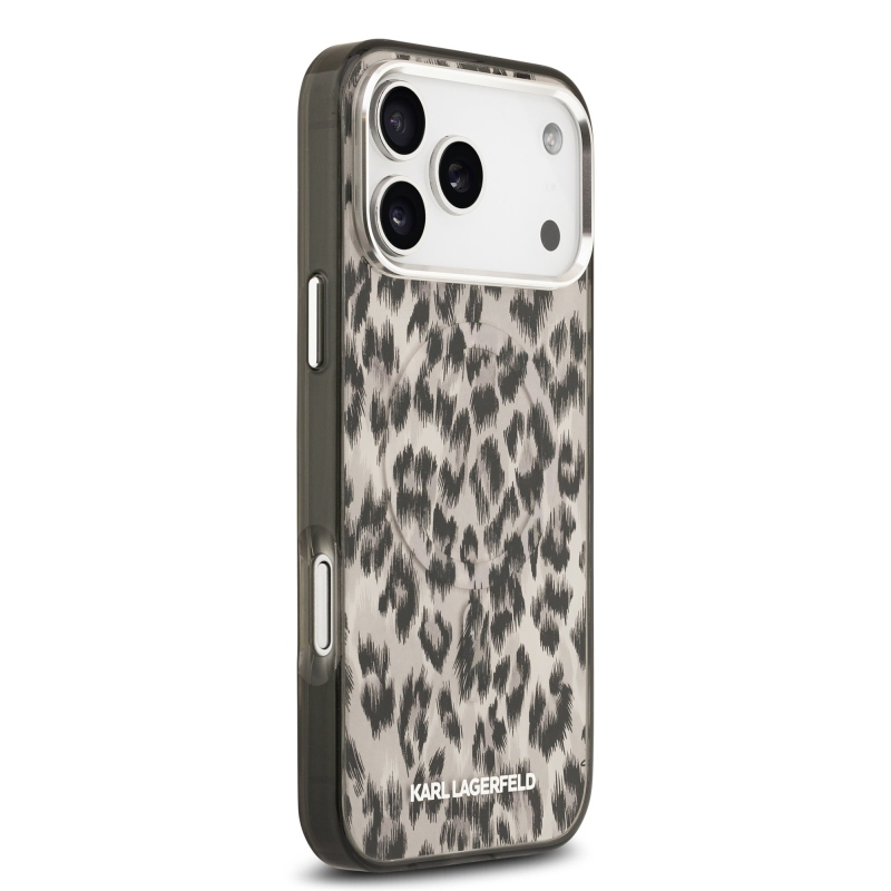 Karl Lagerfeld IML Leopard MagSafe Zadný Kryt pre iPhone 17 Pro Max Brown
