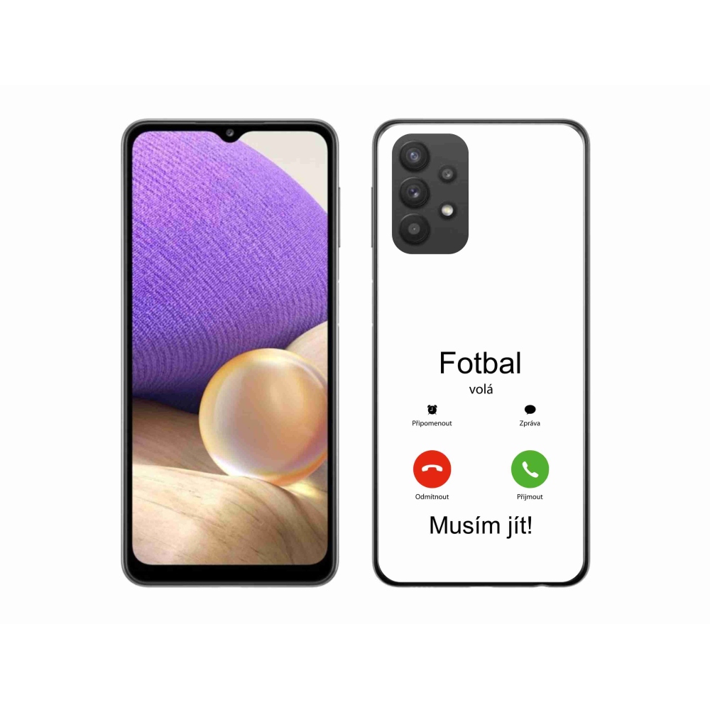 Gélový kryt mmCase na Samsung Galaxy A32 5G - futbal volá biele pozadie