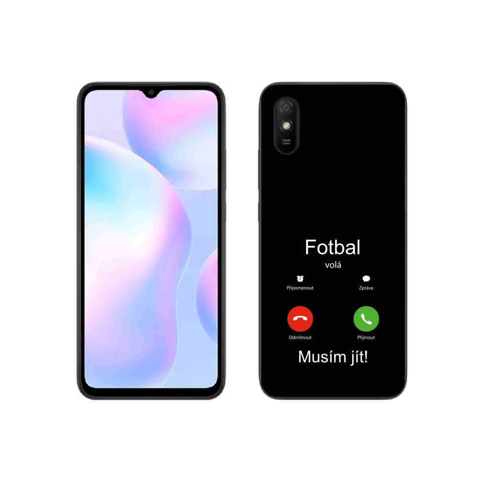 Gélový kryt mmCase na Xiaomi Redmi 9AT - futbal volá čierne pozadie