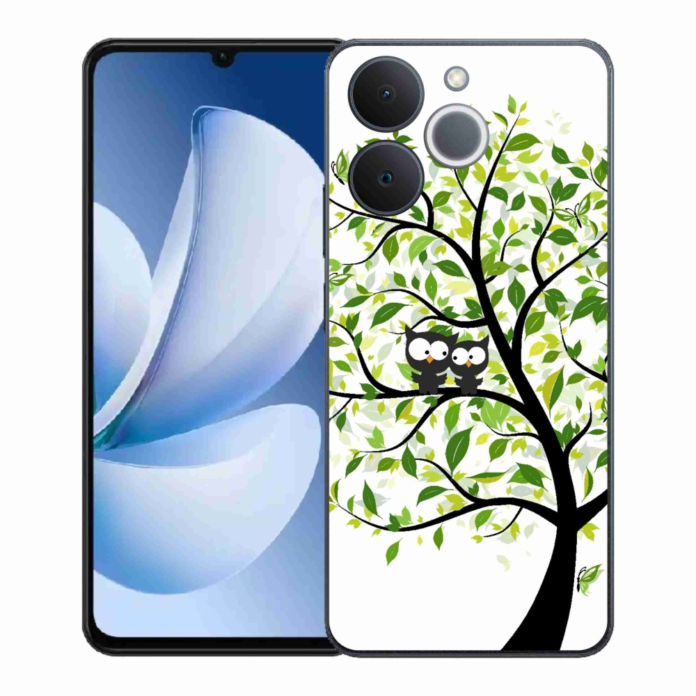 Gélový kryt mmCase na Realme Note 70T - sovičky na strome