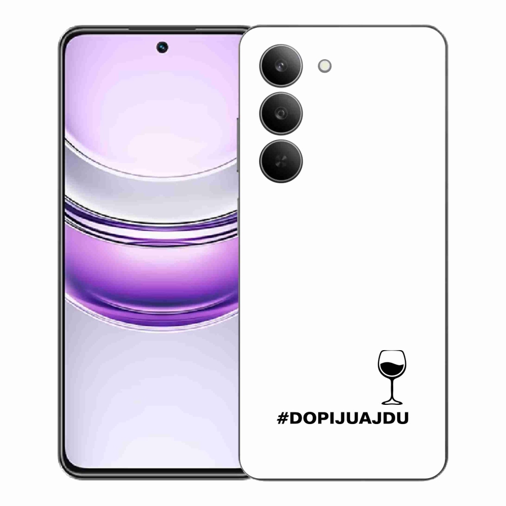 Gélový kryt mmCase na Realme 14x 5G - vínny motív biele pozadie