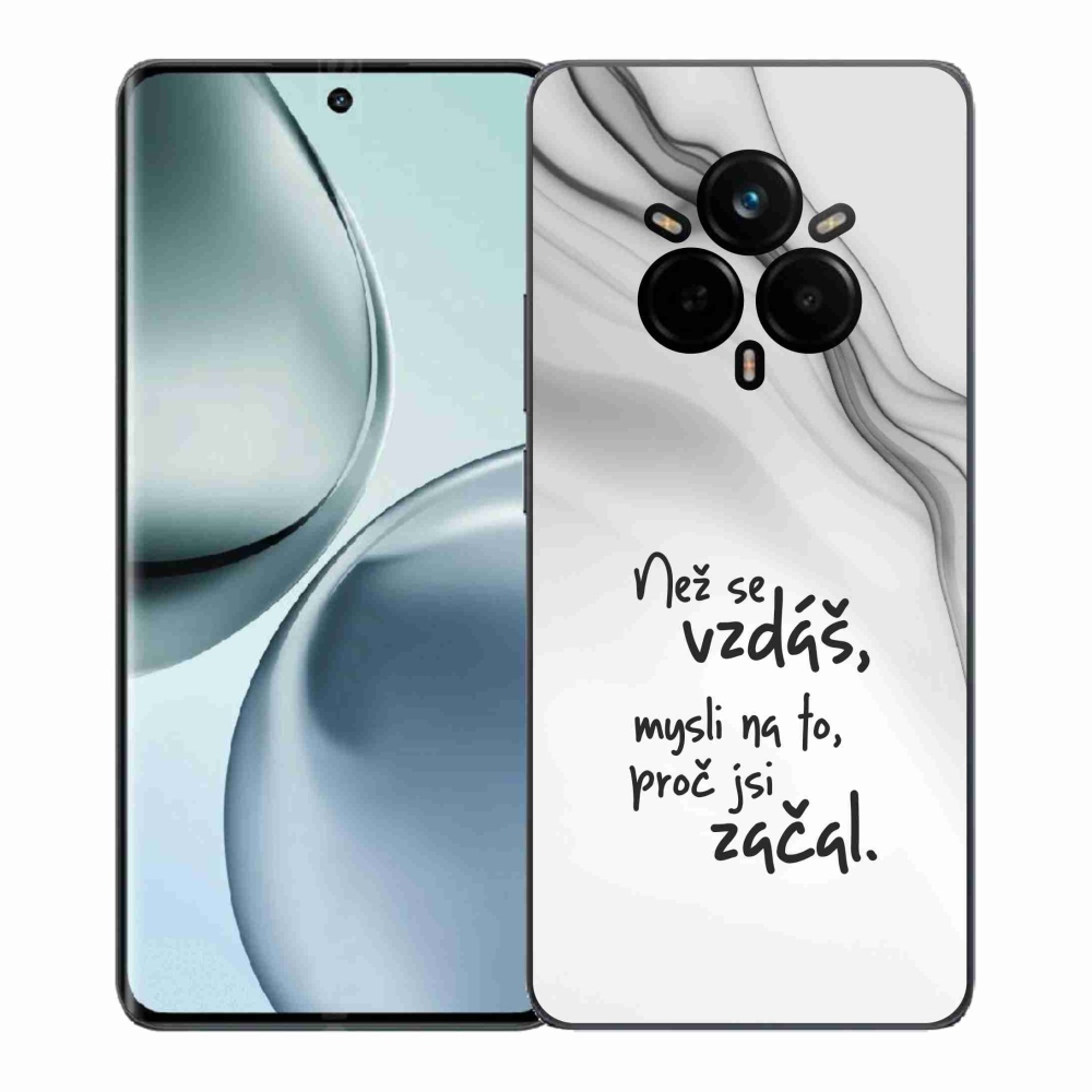 Gélový kryt mmCase na Realme 14 Pro+ 5G - citát 2 biele pozadie