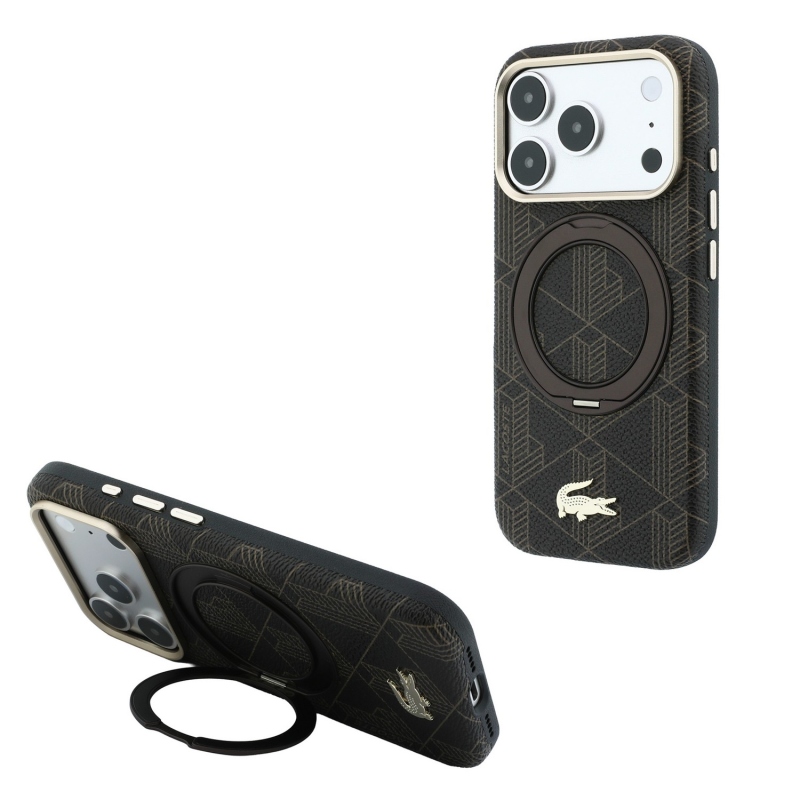 Lacoste PVC Semi Wrap Blend Ring Stand MagSafe zadný kryt pre iPhone 18 Pro Max v odtieni Light Gold