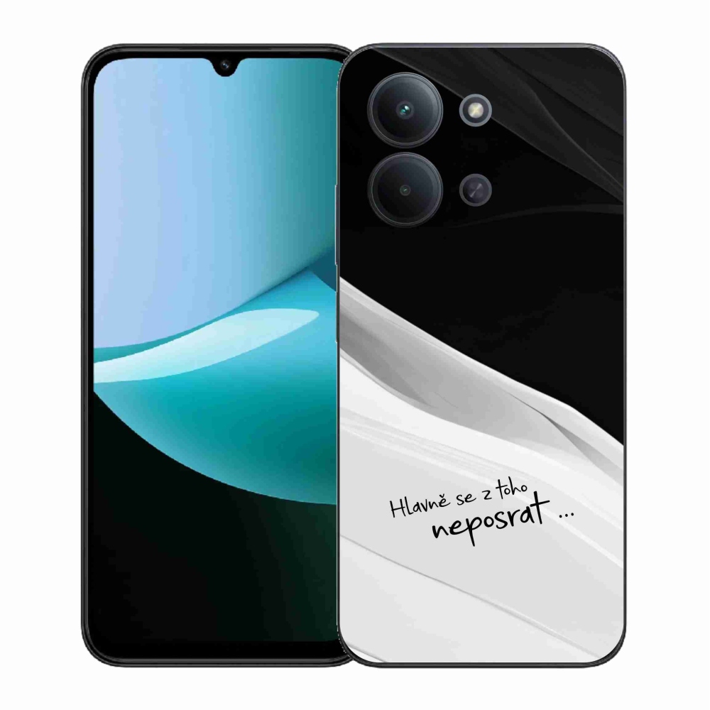 Gélový kryt mmCase na Xiaomi Redmi 15C 4G (171mm)/Poco C85 4G (171mm) - vtipný text 13 bieločierne pozadie