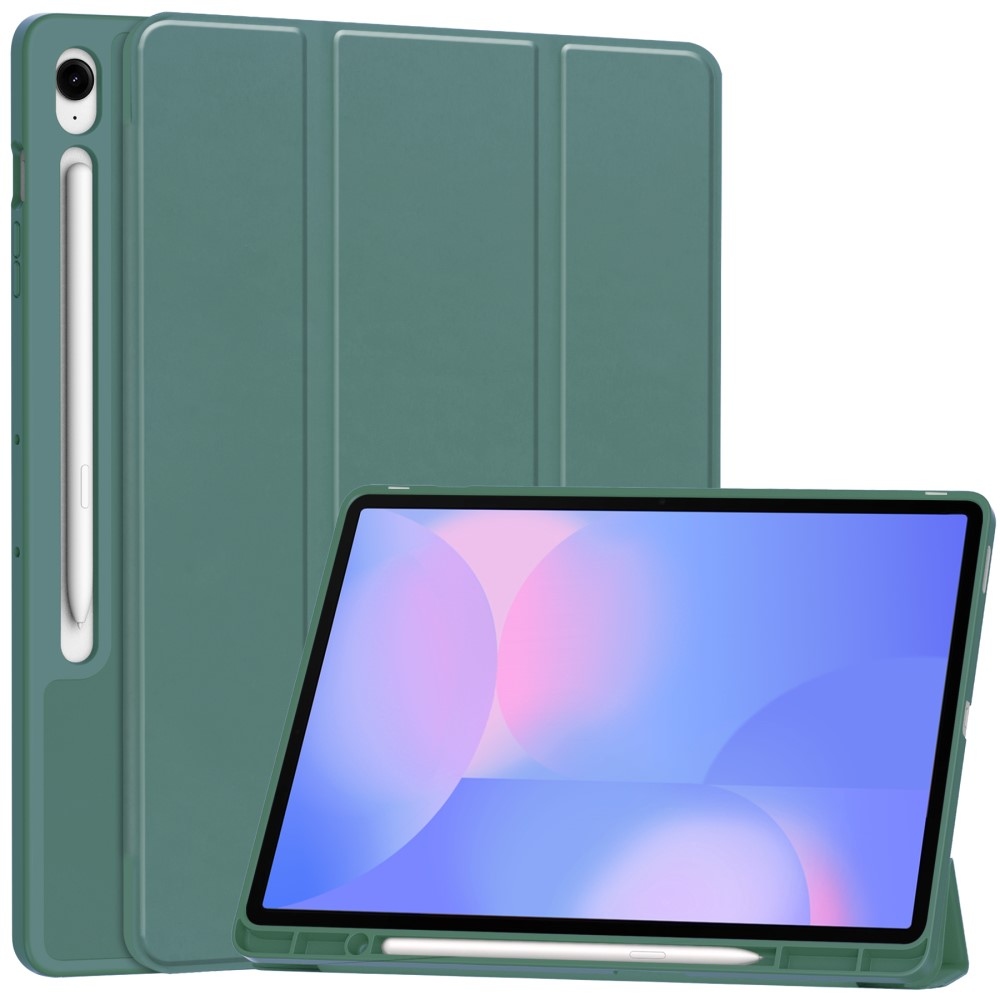 Cases chytré zatváracie púzdro na Samsung Galaxy Tab S10 FE+ - tmavozelené
