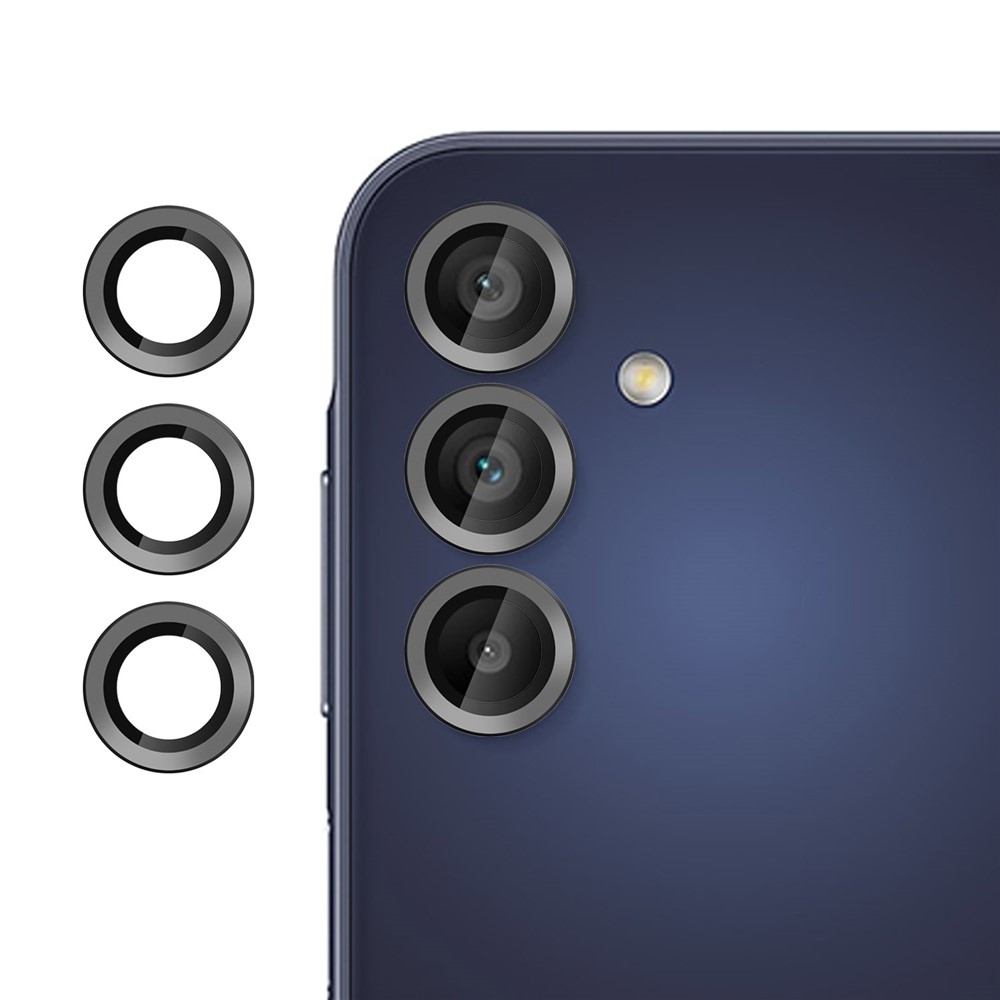 KLB sklo šošovky fotoaparátu na Samsung Galaxy A15 4G/5G (samostatné sklá) - čierne