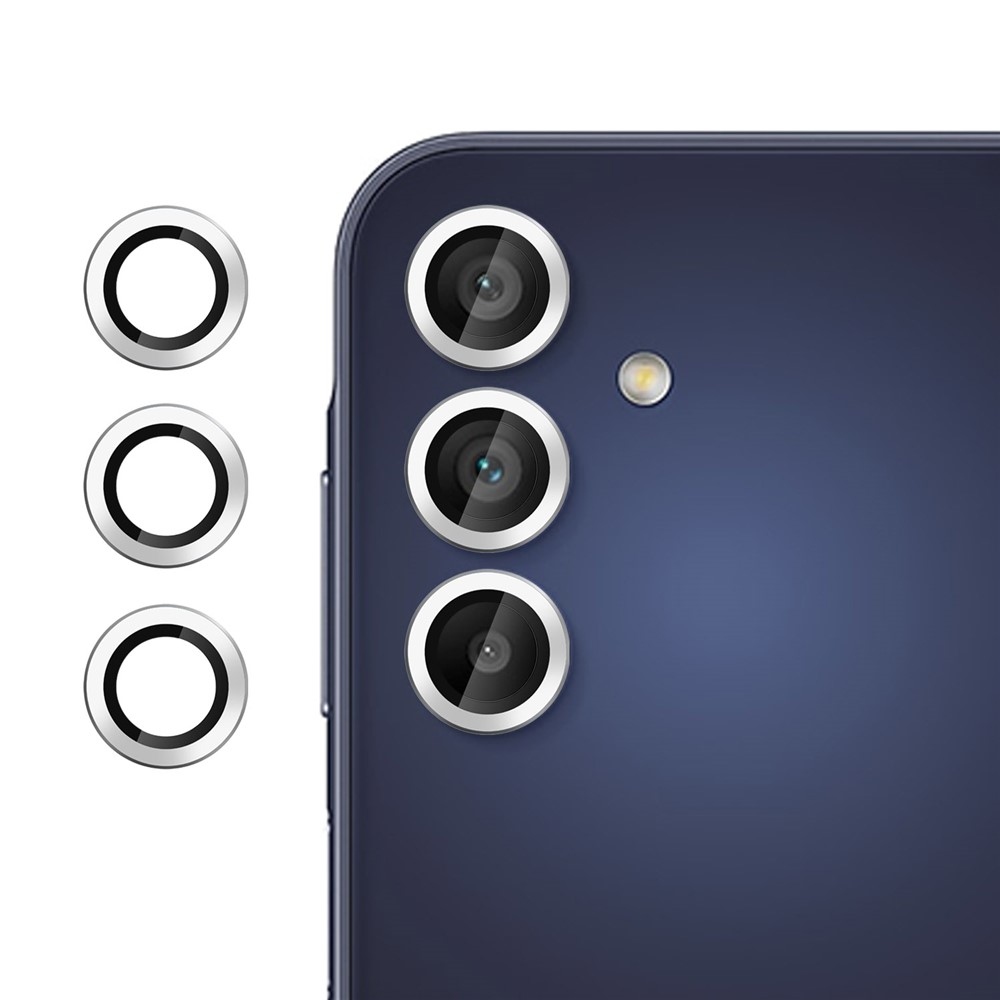 KLB sklo šošovky fotoaparátu na Samsung Galaxy A15 4G/5G (samostatné sklá) - strieborné