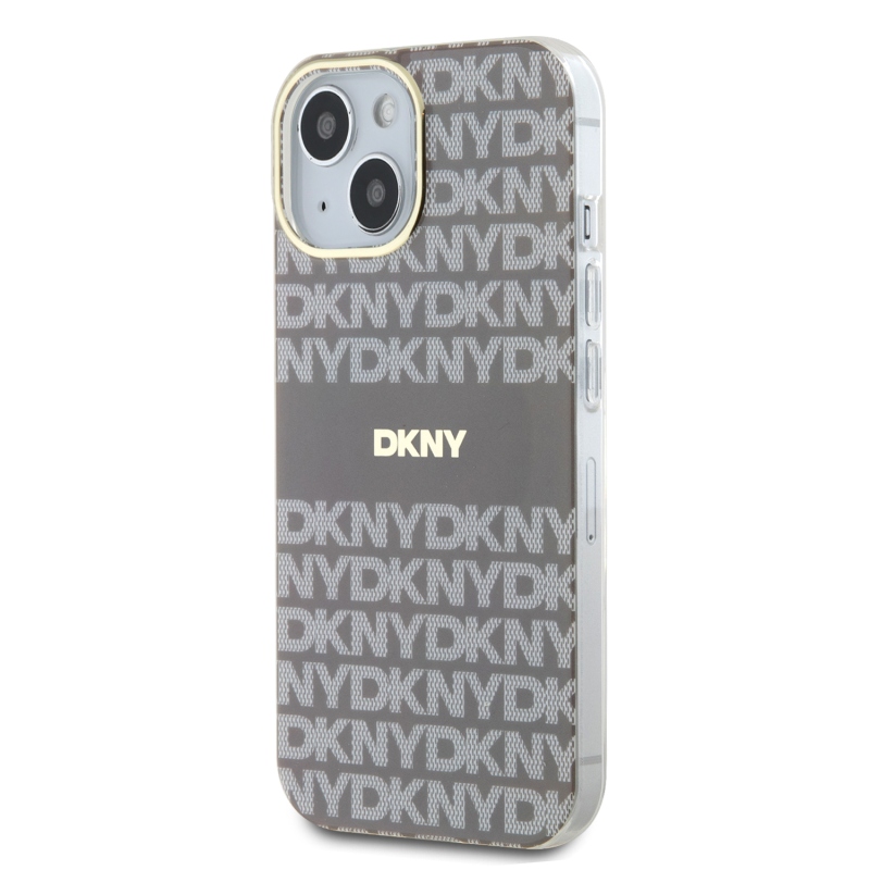 DKNY PC/TPU Repeat Pattern Tonal Stripe Magsafe Zadný Kryt pre iPhone 13 Beige