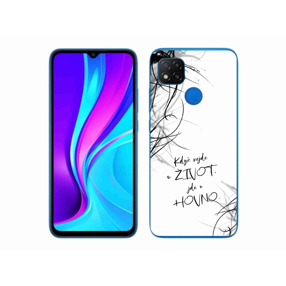 Gélový kryt mmCase na Xiaomi Redmi 9C - vtipný text 16 biele pozadie