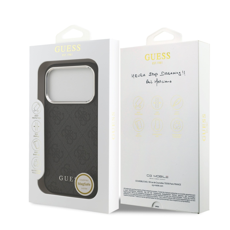 Zadný kryt Guess 4G MagSafe pre iPhone 17 Pro Black